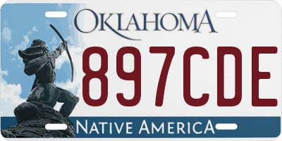 OK license plate 897CDE