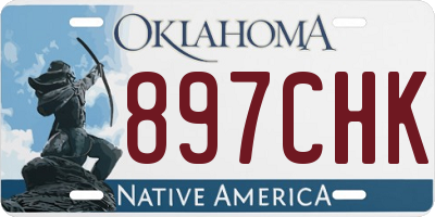 OK license plate 897CHK