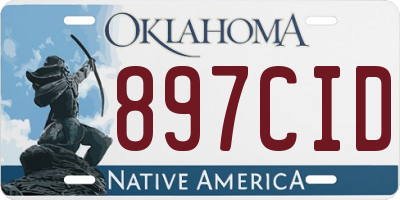 OK license plate 897CID