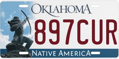OK license plate 897CUR