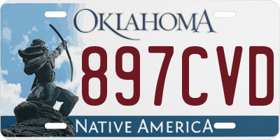 OK license plate 897CVD