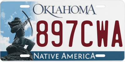 OK license plate 897CWA