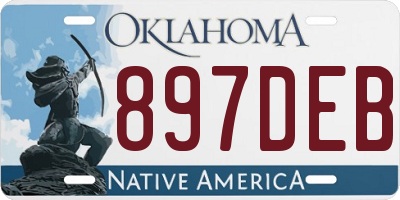 OK license plate 897DEB