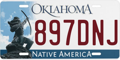 OK license plate 897DNJ