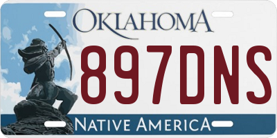 OK license plate 897DNS