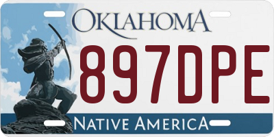 OK license plate 897DPE