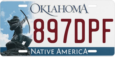 OK license plate 897DPF