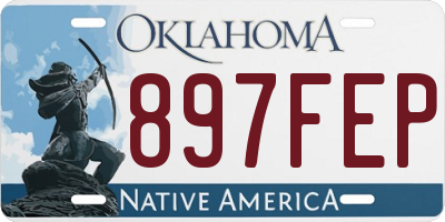 OK license plate 897FEP