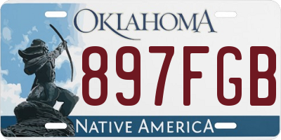 OK license plate 897FGB