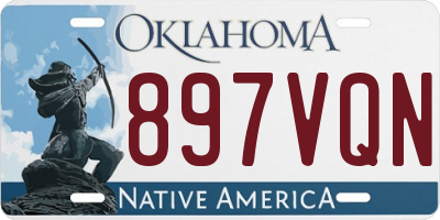 OK license plate 897VQN
