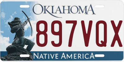 OK license plate 897VQX
