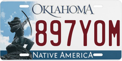 OK license plate 897YOM