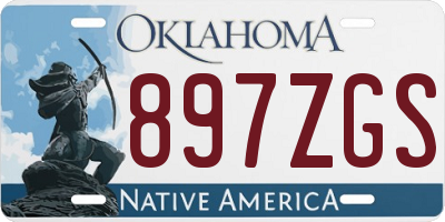 OK license plate 897ZGS