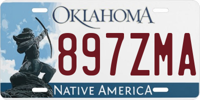 OK license plate 897ZMA
