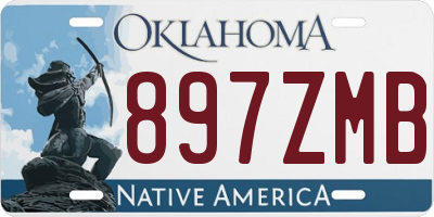 OK license plate 897ZMB
