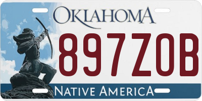 OK license plate 897ZOB