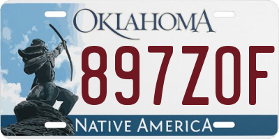 OK license plate 897ZOF