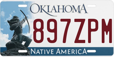 OK license plate 897ZPM