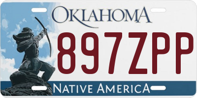 OK license plate 897ZPP