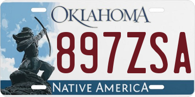 OK license plate 897ZSA