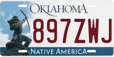 OK license plate 897ZWJ