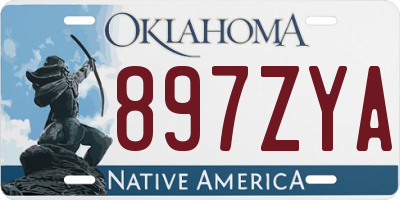 OK license plate 897ZYA
