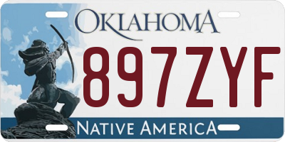 OK license plate 897ZYF