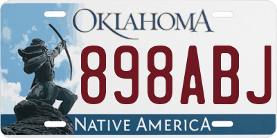 OK license plate 898ABJ