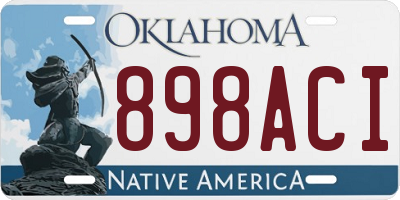 OK license plate 898ACI