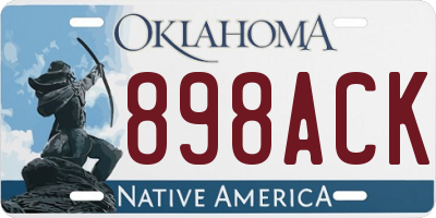 OK license plate 898ACK