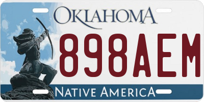 OK license plate 898AEM