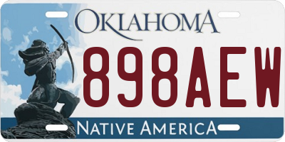 OK license plate 898AEW