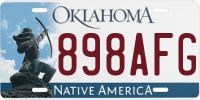 OK license plate 898AFG
