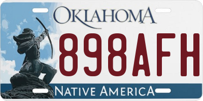 OK license plate 898AFH