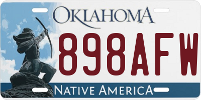OK license plate 898AFW