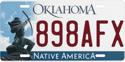 OK license plate 898AFX