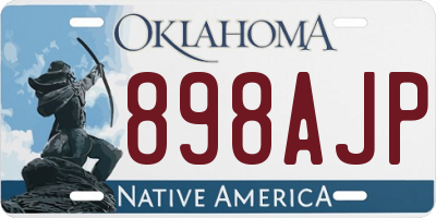 OK license plate 898AJP
