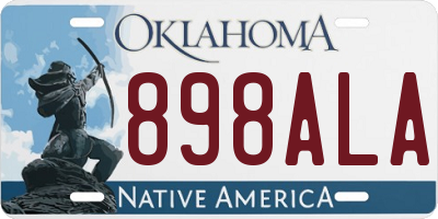 OK license plate 898ALA