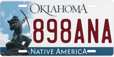 OK license plate 898ANA