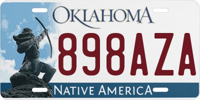 OK license plate 898AZA