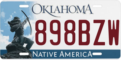 OK license plate 898BZW
