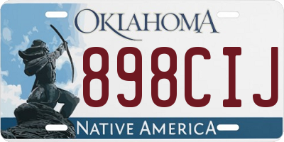 OK license plate 898CIJ