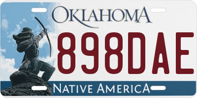 OK license plate 898DAE