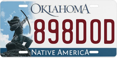 OK license plate 898DOD