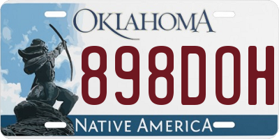 OK license plate 898DOH