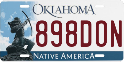 OK license plate 898DON