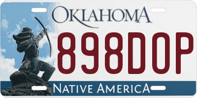 OK license plate 898DOP