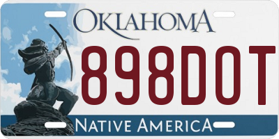 OK license plate 898DOT