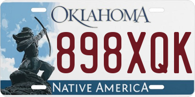 OK license plate 898XQK