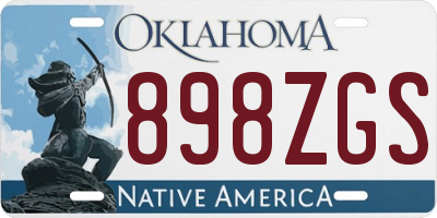 OK license plate 898ZGS